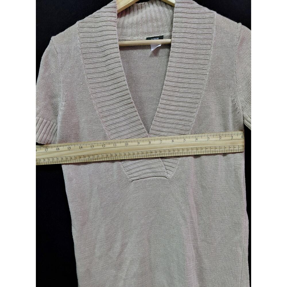 J.CREW Linen Knit Top Beige Solid Short Sleeve 100% Linen Women Size S - Picture 4 of 8
